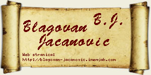 Blagovan Jacanović vizit kartica